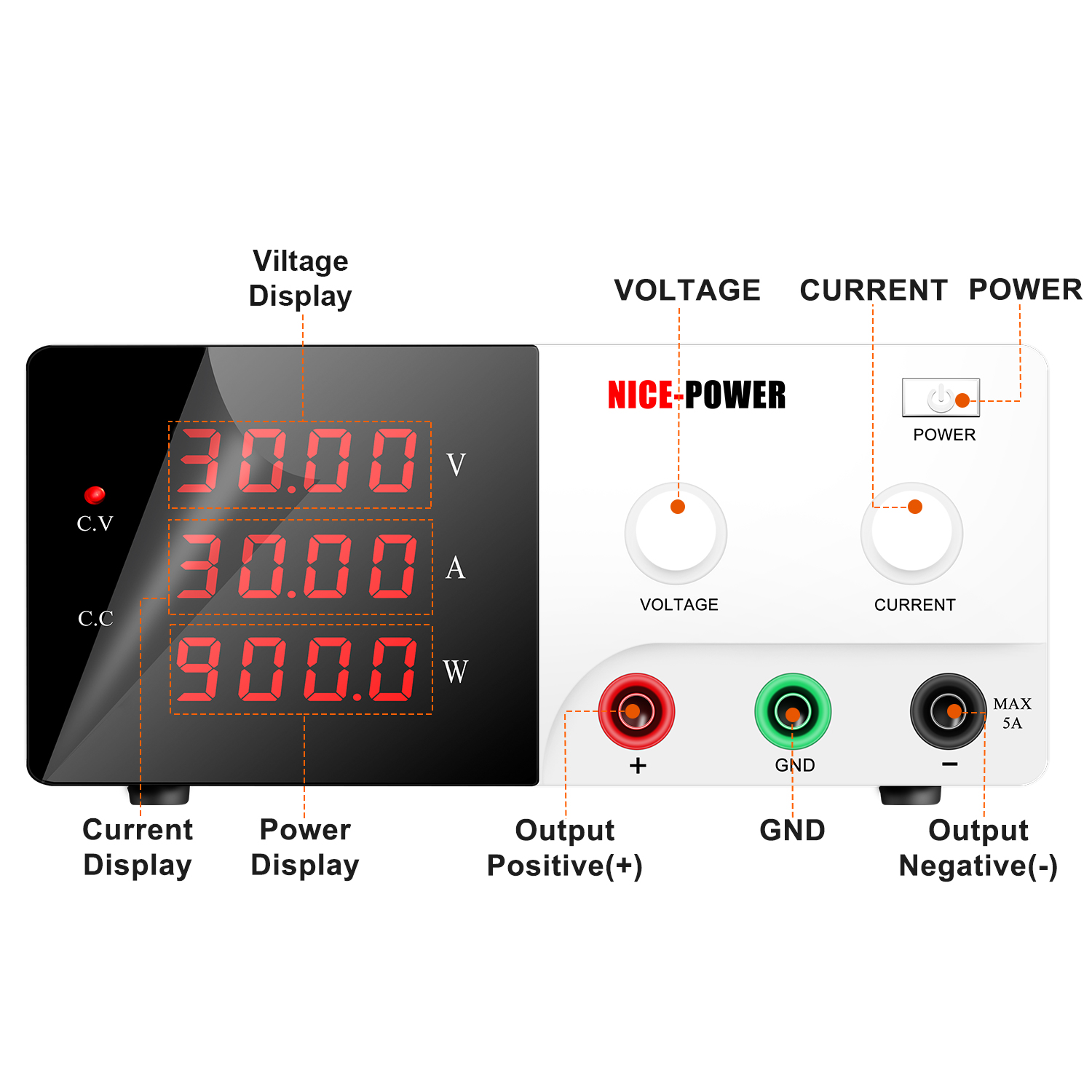 مصدر طاقة مكتبي NICE-POWER 30  - مراجعة High Power 60V 20A Bench Power Supply وسعره