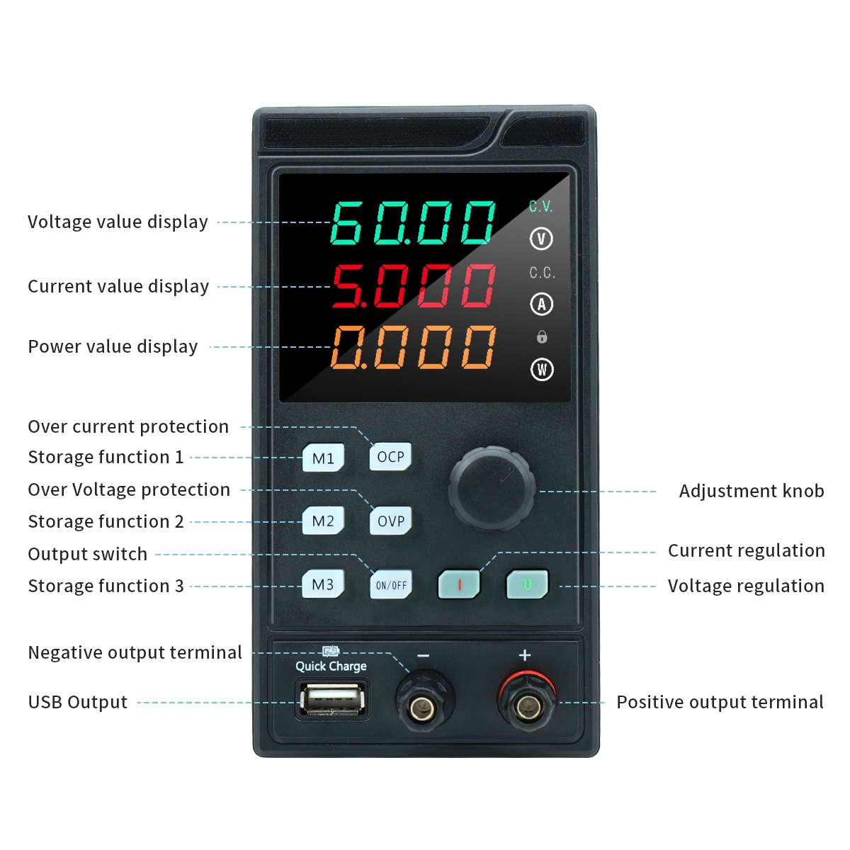 مقعد MYAMI قابل للتعديل مزود ط - مراجعة Programmable Dc Power Supply 60V 10A وسعره